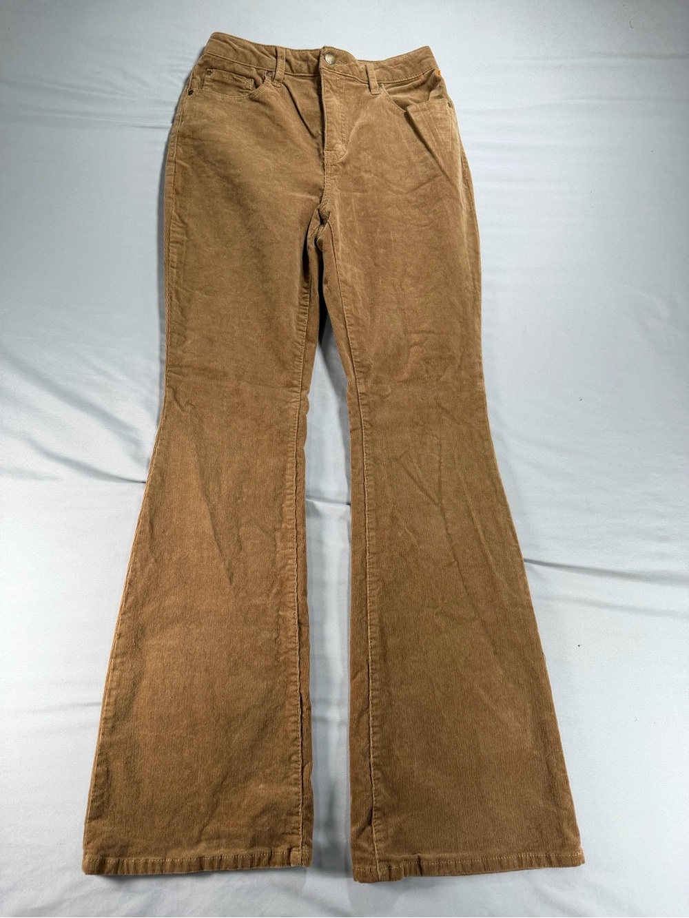 Blue Spice Premium Tan Corduroy Flare Pants High Rise Y2K Boho Womens Sz 7 #1070